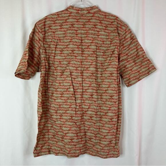 L.L.Bean 100% Cotton Traditional Fit Patterned Short Sleeve Button Up Shirt LT - Picture 6 of 6